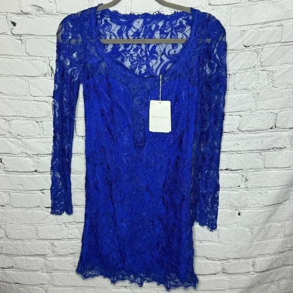 NWT Emilio Pucci Neiman Marcus Lace Dress Cobalt Blue Size 6 Retail $2860 - Picture 1 of 14